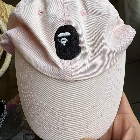 RARE Bape Vintage Ape Head Embroidered Baseball Hat Light Pink Bathing Ape Dad main image 4